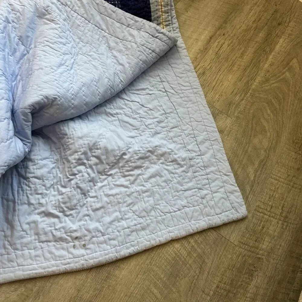 Full Pottery Barn Kids Baseball Field Cotton Corduroy Quilt Home Run Appliqué